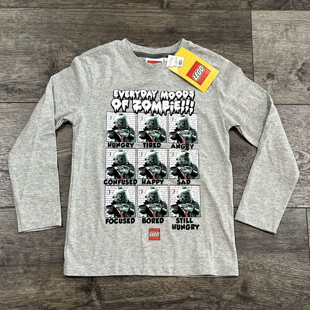 NWT! Vintage 2014 Lego Everyday Moods Of Zombie Long Sleeve T-Shirt Kids XXXS 5